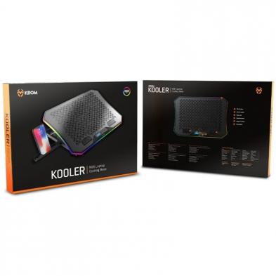 Soporte Refrigerante Krom Kooler para Portátiles hasta 19'/ Iluminación LED