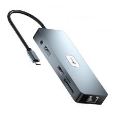 Docking USB Tipo-C Leotec LEDS03/ 3xUSB/ 1xUSB Tipo-C PD/ 1xHDMI 4K/ 1xDisplayPort/ 1xVGA/ 1xAudio/ 1xRJ45/ 1xLector Tarjetas SD