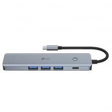 Docking USB Tipo-C Leotec LEDS05/ 3xUSB/ 1xUSB Tipo-C PD/ 1xHDMI 4K/ Gris