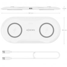 Base de carga Inalámbrica Aisens ASCH-15W2WC059-W/ 15W/ Blanco