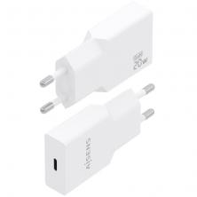 Cargador de Pared GaN Aisens A110-0997/ 1xUSB Tipo-C/ 20W/ Blanco