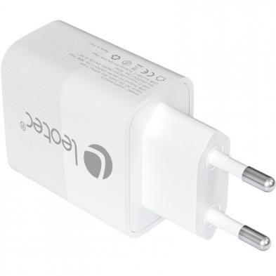 Cargador de Pared GaN Leotec LECSPH30W2W/ 1xUSB Tipo-C/ 1xUSB/ 30W