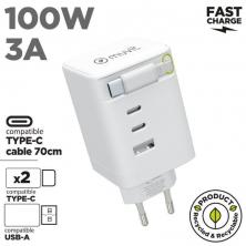 Cargador de Pared Muvit For Change MCACC0050/ 1xUSB/ 2xUSB Tipo-C/ 100W
