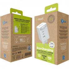 Cargador de Pared Muvit For Change MCACC0050/ 1xUSB/ 2xUSB Tipo-C/ 100W