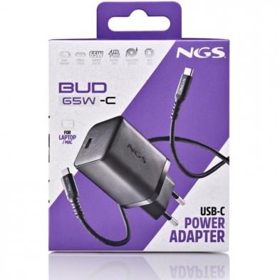 Cargador de Pared GaN NGS Bud 65W/ 1xUSB Tipo-C/ 65W