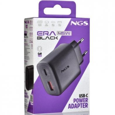 Cargador de Pared GaN NGS Era 45W/ 1xUSB Tipo-C/ 1xUSB/ 45W