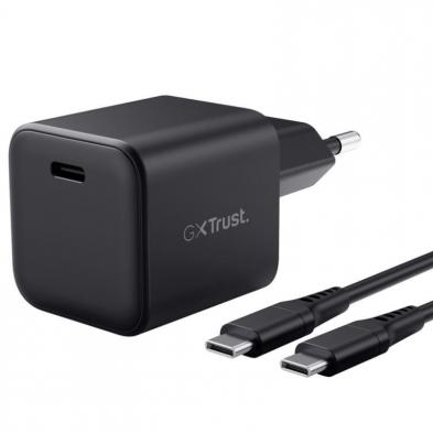 Cargador de Pared GaN Trust Gaming GXT 1258 Switch 2/ 1xUSB Tipo-C/ Incluye Cable USB Tipo-C/ 65W