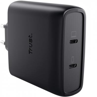 Cargador de Pared GaN Trust Maxo 100W/ 2xUSB Tipo-C/Incluye Cable USB Tipo-C/ 100W