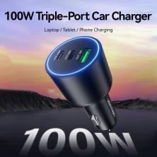 Cargador de Coche Vention FFQB0/ 2xUSB-Tipo C/ 1xUSB/ 100W