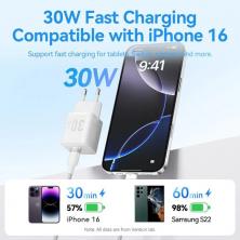 Cargador de Pared GaN Vention FEZW0-EU/ 1xUSB Tipo-C/ 30W