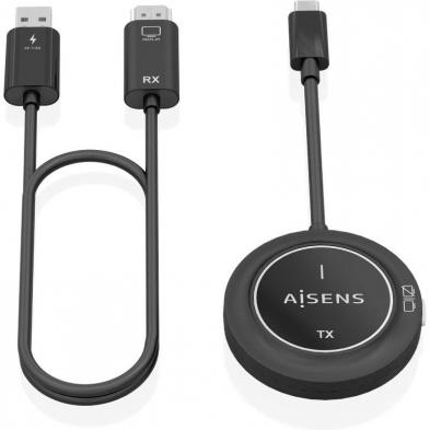 Adaptador/Transmisor de vídeo inalámbrico USB Tipo-C - HDMI Aisens ASWL-H2KC30M003-BK