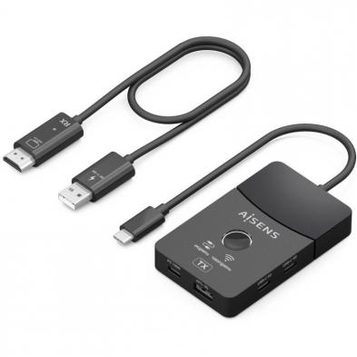 Adaptador/Transmisor de vídeo inalámbrico USB Tipo-C - HDMI Aisens ASWL-H2KDC30M05-BK/ 100W