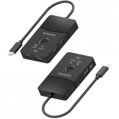 Adaptador/Transmisor de vídeo inalámbrico USB Tipo-C - HDMI Aisens ASWL-H2KDC30M05-BK/ 100W