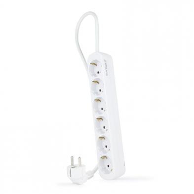 Regleta Nanocable 10.37.0006-NS/ 6 Tomas de Corriente/ Cable 1.4m/ Blanca