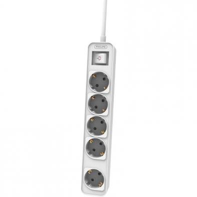 Regleta con Interruptor Philips CHP2154W/12/ 5 Tomas de corriente/ Cable 1.5m/ Blanco