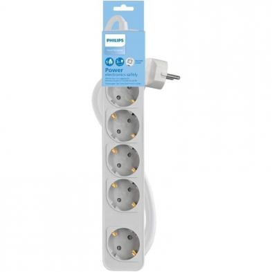 Regleta con Interruptor Philips CHP2154W/12/ 5 Tomas de corriente/ Cable 1.5m/ Blanco