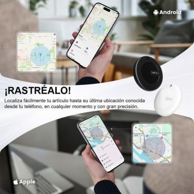 Localizador Leotec EasyTag Dual/ Negro/ Incluye Llavero Negro