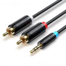 Cable Estéreo Vention BCLBF/ Jack 3.5 Macho - 2x RCA Macho/ 1m/ Negro