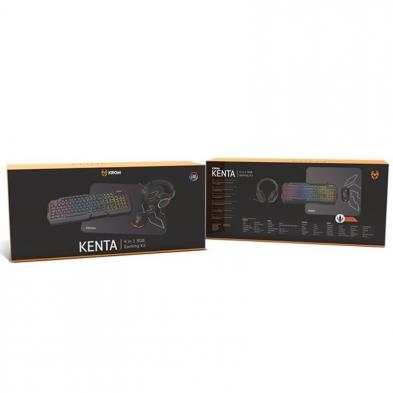 Pack Gaming Krom Kenta/ Teclado RGB + Ratón + Alfombrilla + Auriculares