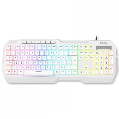 Pack Gaming Krom Kenta/ Teclado RGB + Ratón + Alfombrilla + Auriculares/ Blanco
