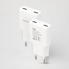 Cargador de Pared Nanocable 10.10.2029/ 2xUSB Tipo-C/ 30W/ Blanco