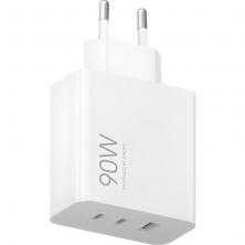 Cargador de Pared GaN Xiaomi 90W HyperCharge Power Adapter 2xUSB Tipo-C/ 1xUSB/ 90W