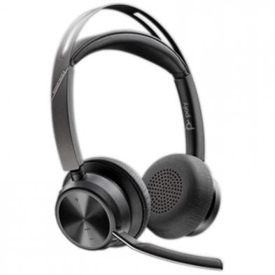 Auriculares Inalámbricos PolyVoyager Focus 2 USB-C-C + Adaptador USB-C/A/ con Micrófono/ Bluetooth/ Negros