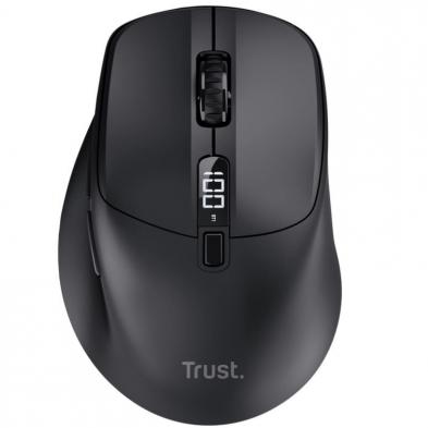 Ratón Ergonómico Inalámbrico Trust Zevo 25991/ Batería recargable/ Hasta 4000 DPI/ Negro