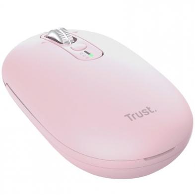 Ratón Inalámbrico Trust Seron 26206/ Batería recargable/ Hasta 3200 DPI/ Rosa