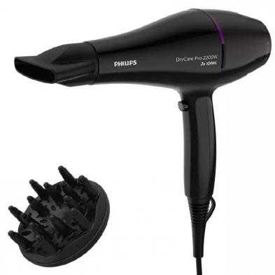 Secador Philips Drycare Pro BHD274/ 2200W/ Negro y Violeta