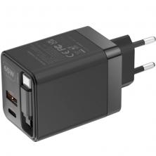 Cargador de Pared GaN Mars Gaming MD-GAN65R/ 1xUSB Tipo-C/ 1xUSB/ 65W/ Negro