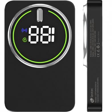 Powerbank 10000mAh Leotec LEPOWW20W10K/ 20W/ Wireless/ Negra/ Incluye Cable USB Tipo-C