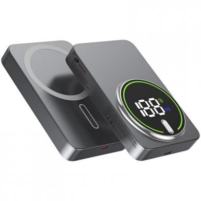 Powerbank 10000mAh Leotec LEPOWW20W10G/ 20W/ Wireless/ Gris/ Incluye Cable USB Tipo-C