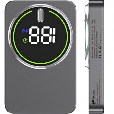 Powerbank 10000mAh Leotec LEPOWW20W10G/ 20W/ Wireless/ Gris/ Incluye Cable USB Tipo-C