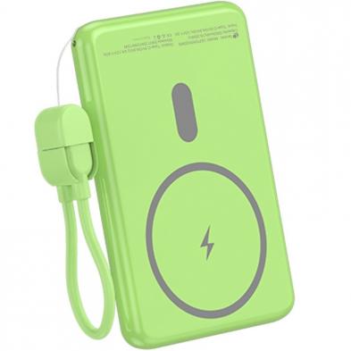 Powerbank 5000mAh Leotec LEPOWW20W5G/ 20W/ Wireless/ Verde/ Incluye Cable USB Tipo-C