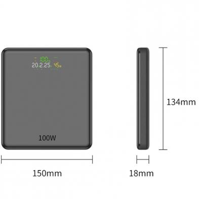 Powerbank 20000mAh Leotec LEPOW100W20G/ 100W/ Gris/ Incluye Cable USB Tipo-C