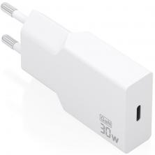 Cargador de Pared GaN Aisens A110-1001/ 1xUSB Tipo-C/ 30W/ Blanco