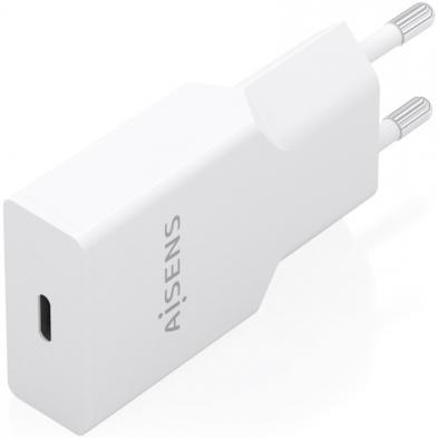 Cargador de Pared GaN Aisens A110-1001/ 1xUSB Tipo-C/ 30W/ Blanco