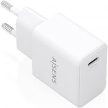 Cargador de Pared GaN Aisens A110-1023/ 1xUSB Tipo-C/ 20W/ Blanco