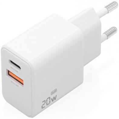 Cargador de Pared GaN Aisens A110-1025/ 1xUSB Tipo-C/ 1xUSB/ 20W/ Blanco