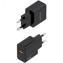 Cargador de Pared GaN Aisens A110-1026/ 1xUSB Tipo-C/ 1xUSB/ 20W/ Negro