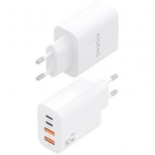 Cargador de Pared GaN Aisens A110-1027/ 2xUSB Tipo-C/ 2xUSB/ 32W/ Blanco