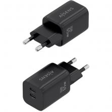 Cargador de Pared GaN Aisens A110-1030/ 2xUSB Tipo-C/ 65W/ Negro