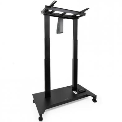 Soporte de Suelo Eléctrico/ Inclinable/ Ajustable con Ruedas TooQ UROS FSM03-B para TV 52-84'/ hasta 100kg