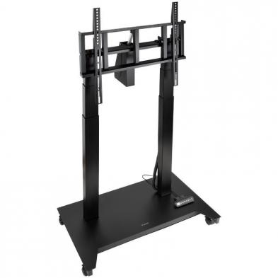 Soporte de Suelo Eléctrico/ Inclinable/ Ajustable con Ruedas TooQ UROS FSM03-B para TV 52-84'/ hasta 100kg