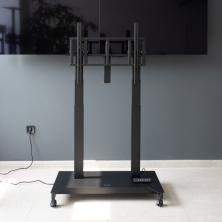 Soporte de Suelo Eléctrico/ Inclinable/ Ajustable con Ruedas TooQ UROS FSM03-B para TV 52-84'/ hasta 100kg