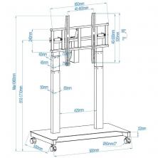 Soporte de Suelo Eléctrico/ Inclinable/ Ajustable con Ruedas TooQ UROS FSM03-B para TV 52-84'/ hasta 100kg