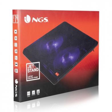 Soporte Refrigerante NGS Cooler Jetstand para Portátiles hasta 15.6'/ Iluminación LED