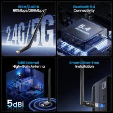 Adaptador USB - WiFi - Bluetooth 5.4 Vention KDXB0/ 900Mbps