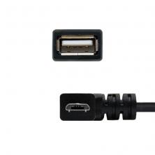 Cable USB 2.0 Nanocable 10.01.3600/ MicroUSB Macho - USB Hembra/ 15cm/ Negro